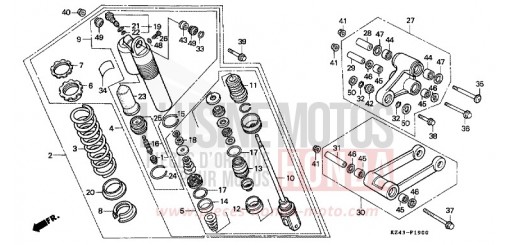 REAR CUSHION (CR125RL) CR125RL de 1990